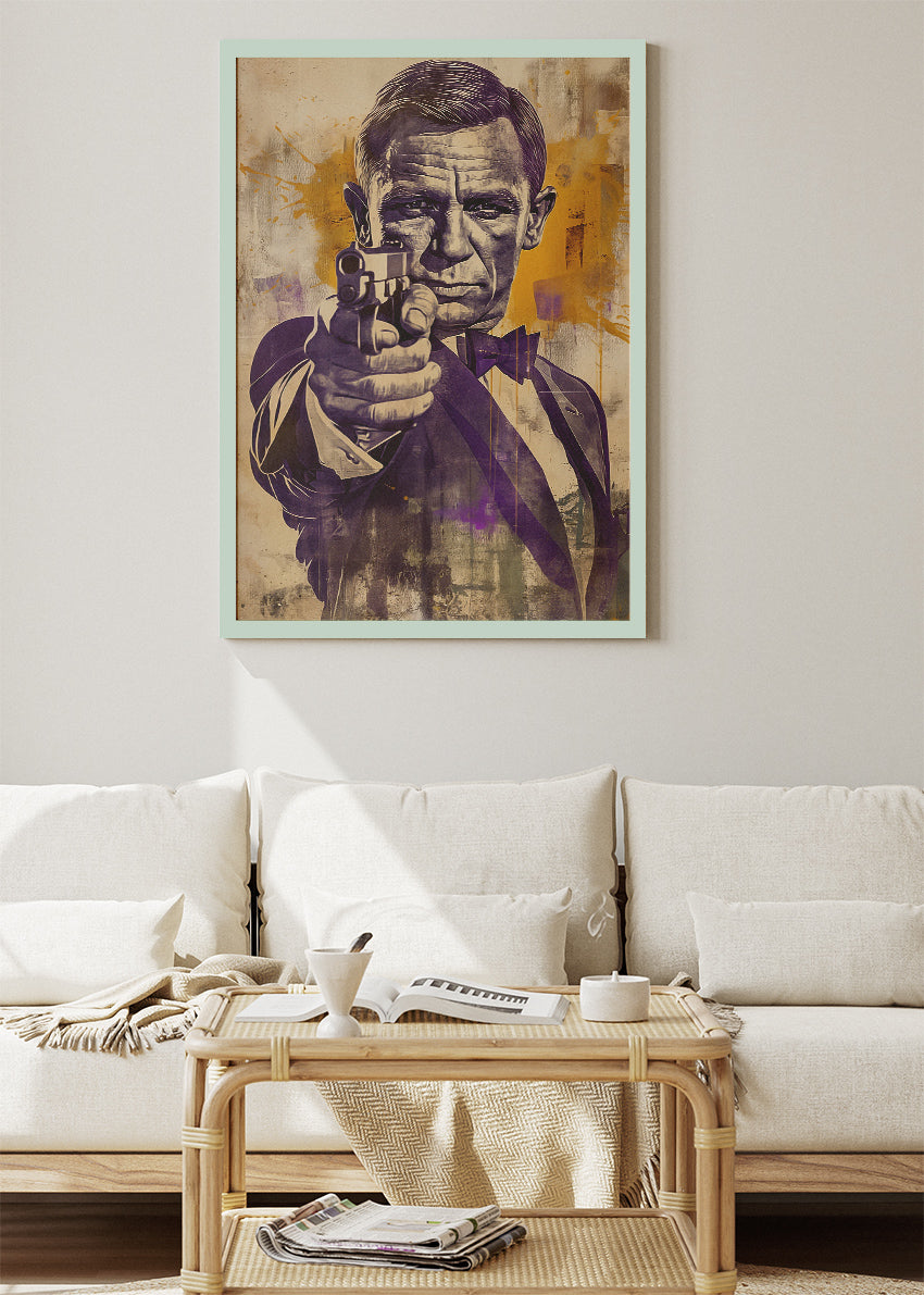 Secret Agent Inspired Wall Art – Classic Spy Portrait Poster & Canvas Print