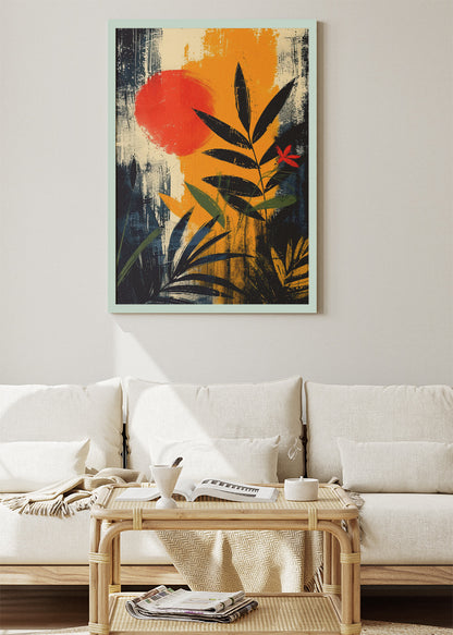 Abstract Botanical Sunset Canvas & Poster Print – AI PRINT LAB