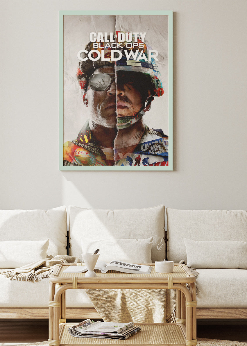 Call of Duty Black Ops Cold War Wall Art Poster & Canvas – Iconic Dual Soldier Gaming Artwork