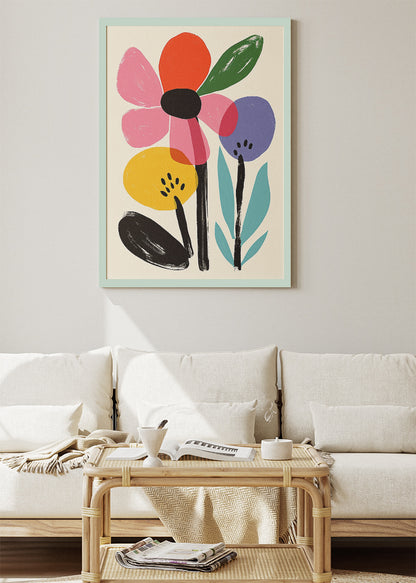 Modern Minimalist Floral Illustration Canvas & Poster Print – AI PRINT LAB
