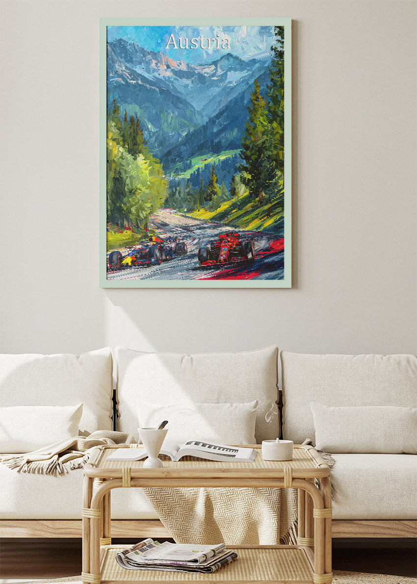 Austria Formula Racing Alpine Circuit Poster & Canvas Print | Scenic Motorsport Wall Art
