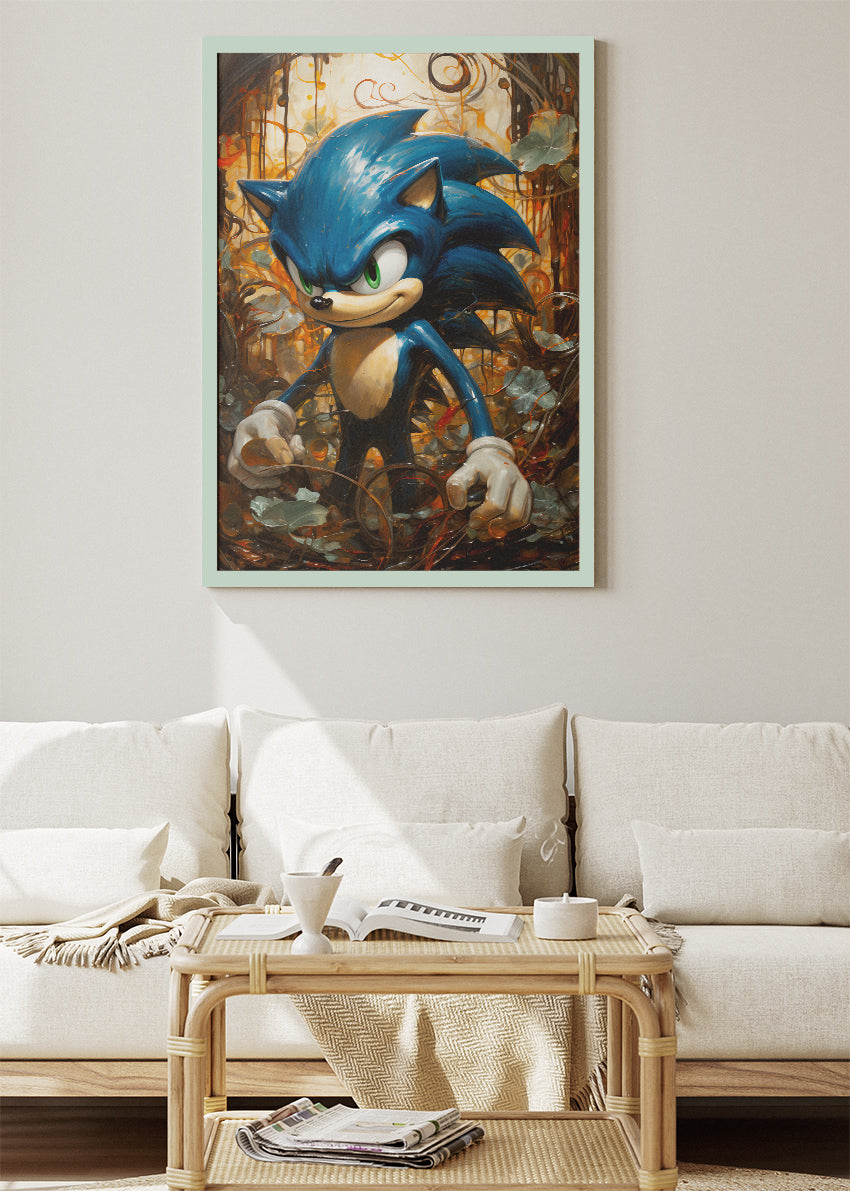 Sonic the Hedgehog Wall Art Poster & Canvas – Painterly Sonic Character Gaming Artwork