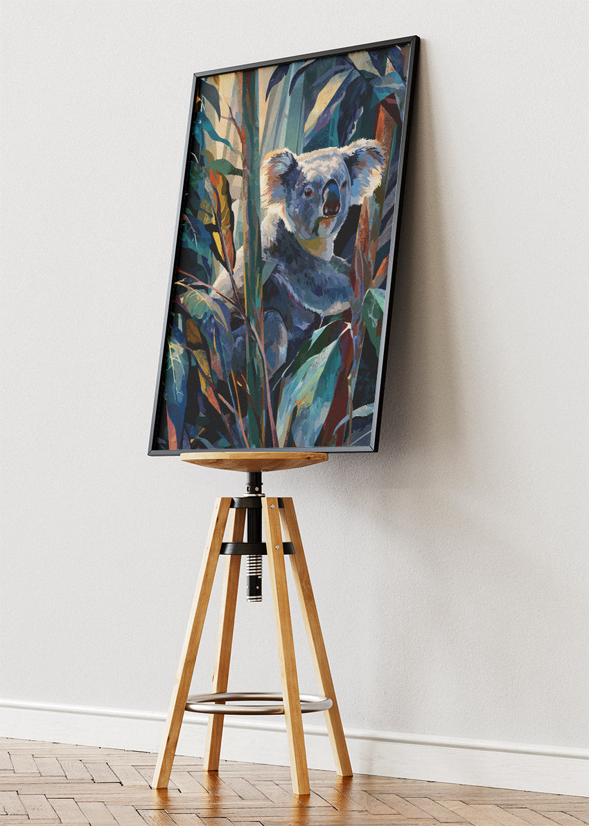 Koala Wall Art Poster & Canvas Print – Painterly Australian Wildlife Illustration