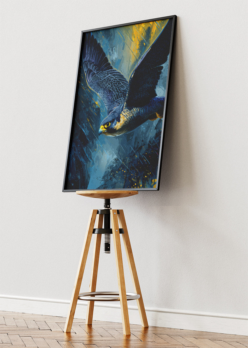 Peregrine Falcon Wall Art Poster & Canvas Print – Powerful Bird of Prey Illustration