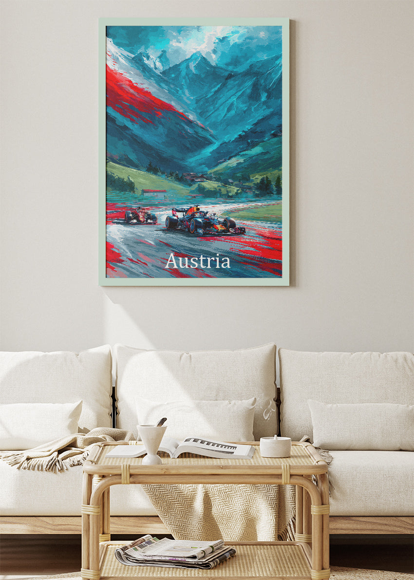 Austria Formula Racing Poster & Canvas Print | Alpine Motorsport Wall Art
