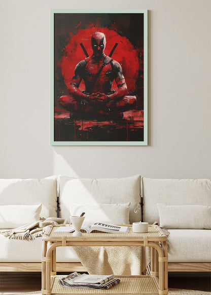 Deadpool – Red Zen Warrior Canvas & Poster Print – AI PRINT LAB