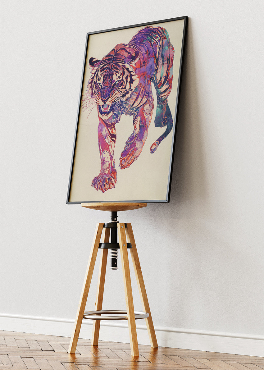 Abstract Tiger Canvas Print & Poster – Colorful Modern Wildlife Wall Art