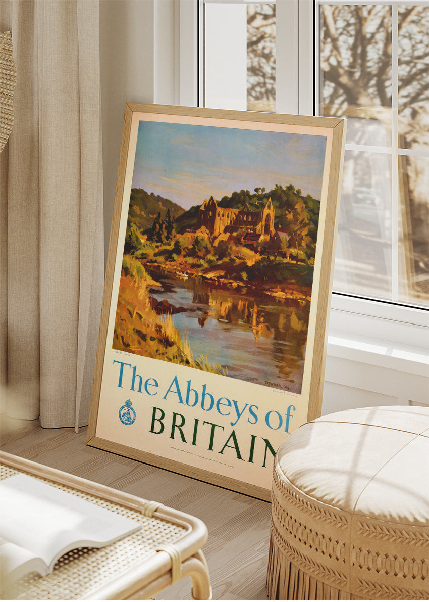 The Abbeys of Britain Wall Art – Vintage Travel Poster and Canvas Print