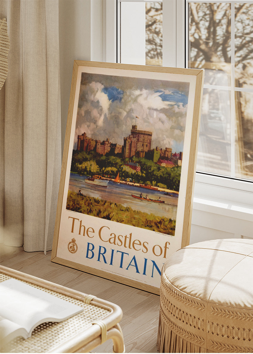 The Castles of Britain Wall Art – Vintage Travel Poster and Canvas Print