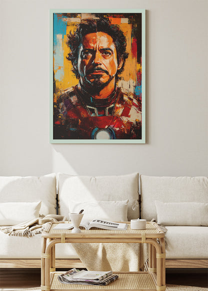 Iron Man Tony Stark – Modern Abstract Portrait Canvas & Poster Print – AI PRINT LAB