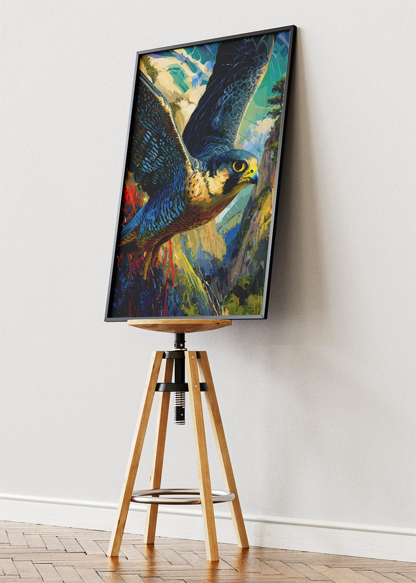 Flying Hawk Canvas Print & Poster – Dynamic Wildlife Wall Art