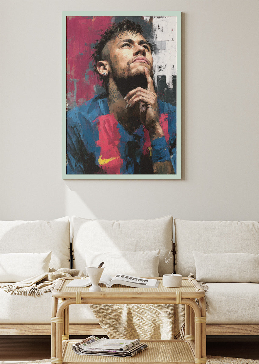 FC Barcelona Neymar Jr Wall Art | Artistic Football Icon Poster & Canvas