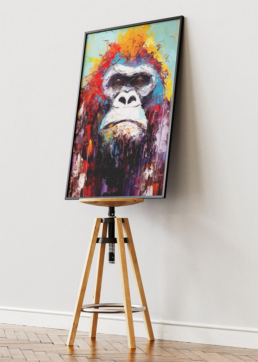 Colorful Gorilla Canvas Print & Poster – Modern Wildlife Wall Art