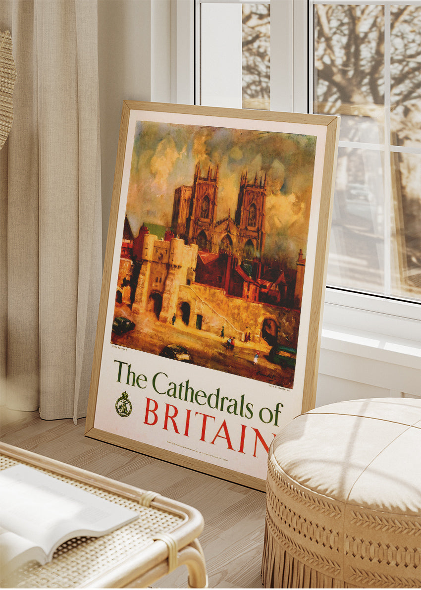 The Cathedrals of Britain Wall Art – Vintage Travel Poster and Canvas Print