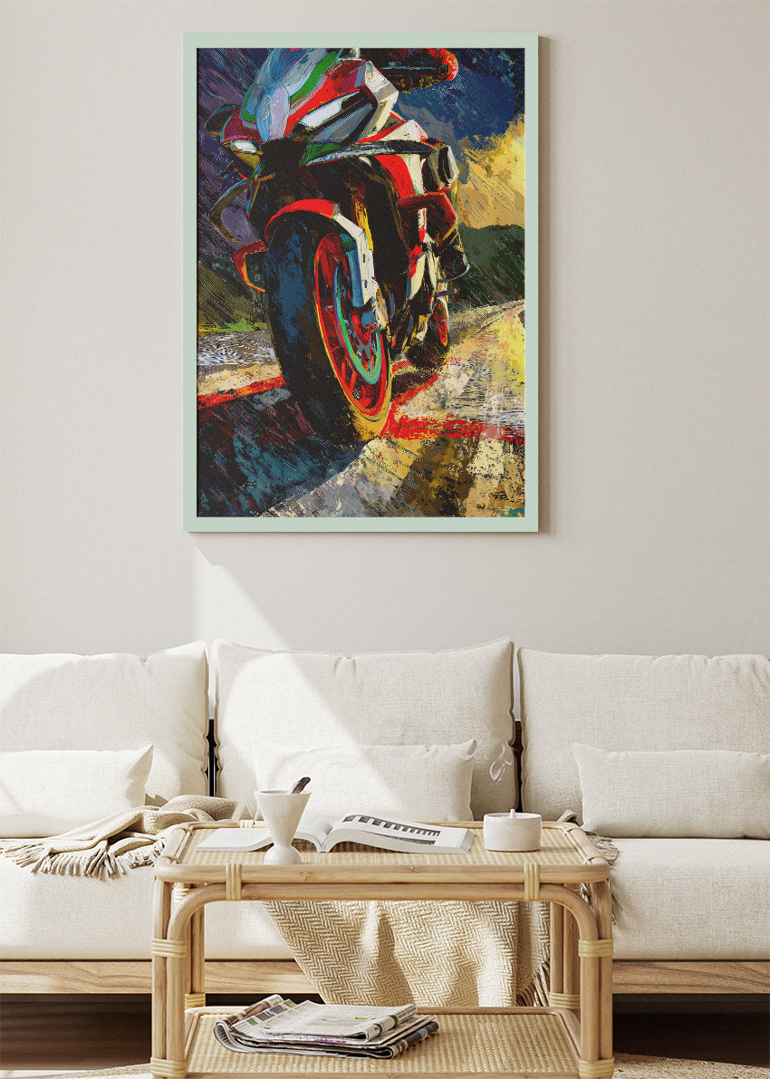 Austria MotoGP Extreme Lean Angle Racing Wall Art Poster & Canvas