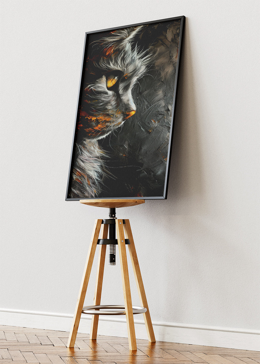 Dark Wolf Portrait Canvas Print & Poster – Dramatic Wildlife Wall Art