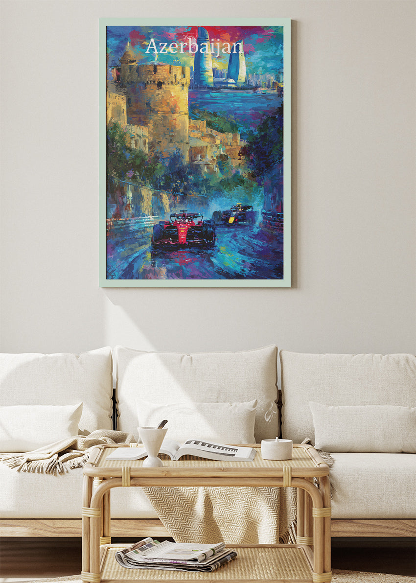 Azerbaijan Grand Prix Formula 1 Wall Art Poster & Canvas | Baku City Circuit Racing Print