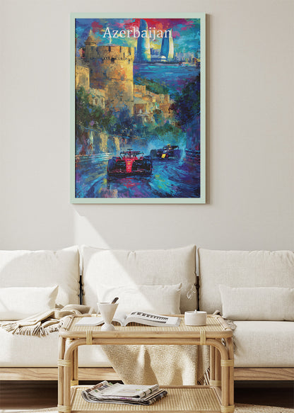Azerbaijan Grand Prix Formula 1 Wall Art Poster & Canvas | Baku City Circuit Racing Print