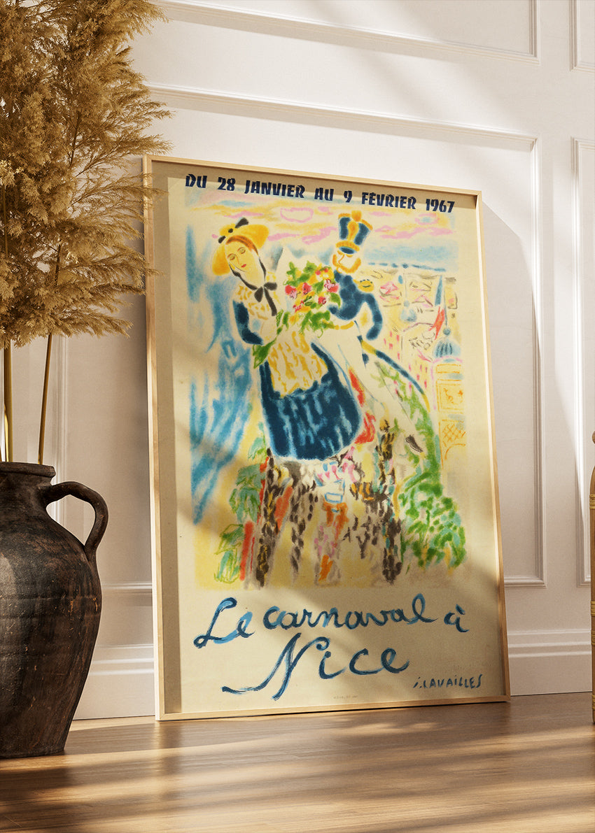 Nice Carnival 1967 Poster & Canvas Print – Vintage French Festival Art