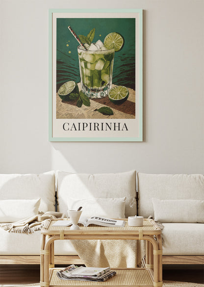Caipirinha Cocktail Poster & Canvas Print | Classic Lime Bar Wall Art