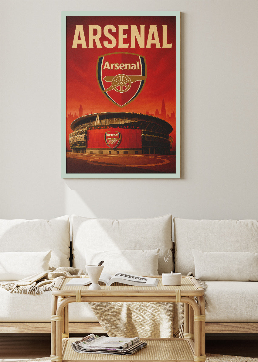 Arsenal Stadium Inspired Football Poster & Canvas | North London Wall Art