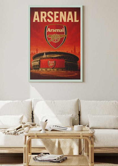 Arsenal Stadium Inspired Football Poster & Canvas | North London Wall Art