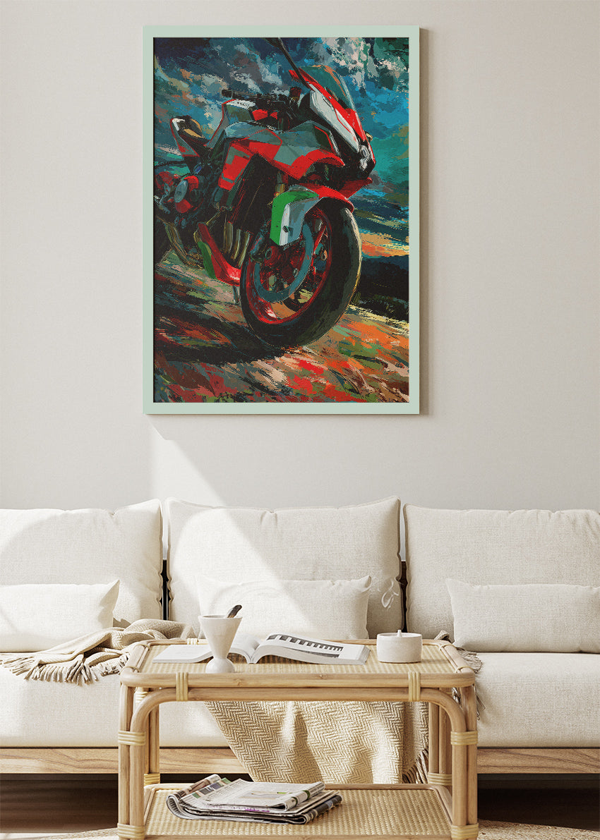 Italian Superbike Motion Wall Art Poster & Canvas