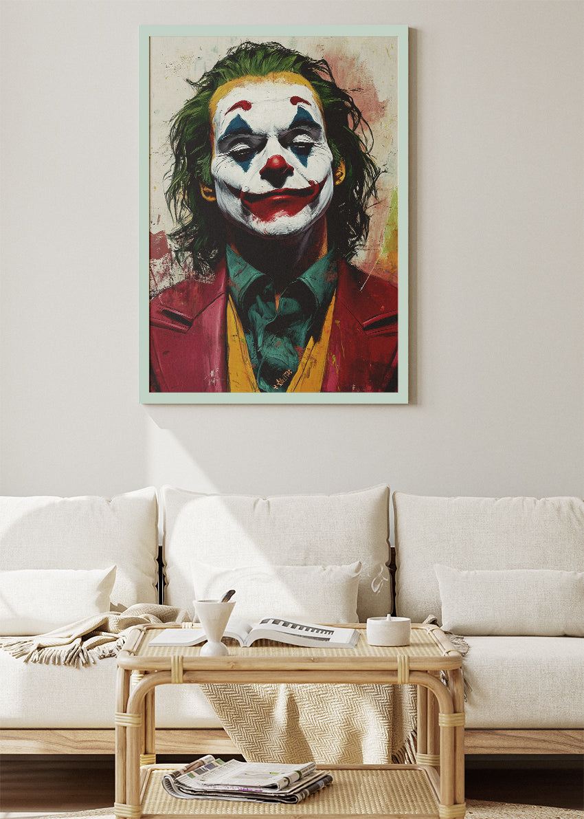 Joker – Modern Painted Portrait Canvas & Poster Print – AI PRINT LAB