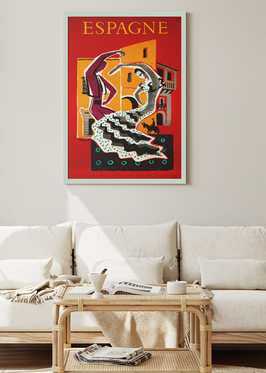 Espagne Spain Poster & Canvas Print – Vintage Flamenco Dancer Spanish Travel Art