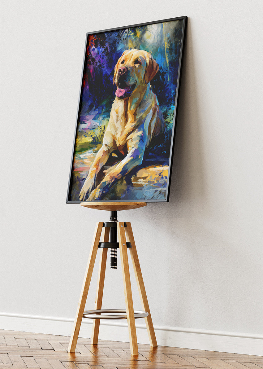Golden Labrador Dog Canvas Print & Poster – Colorful Pet Wall Art
