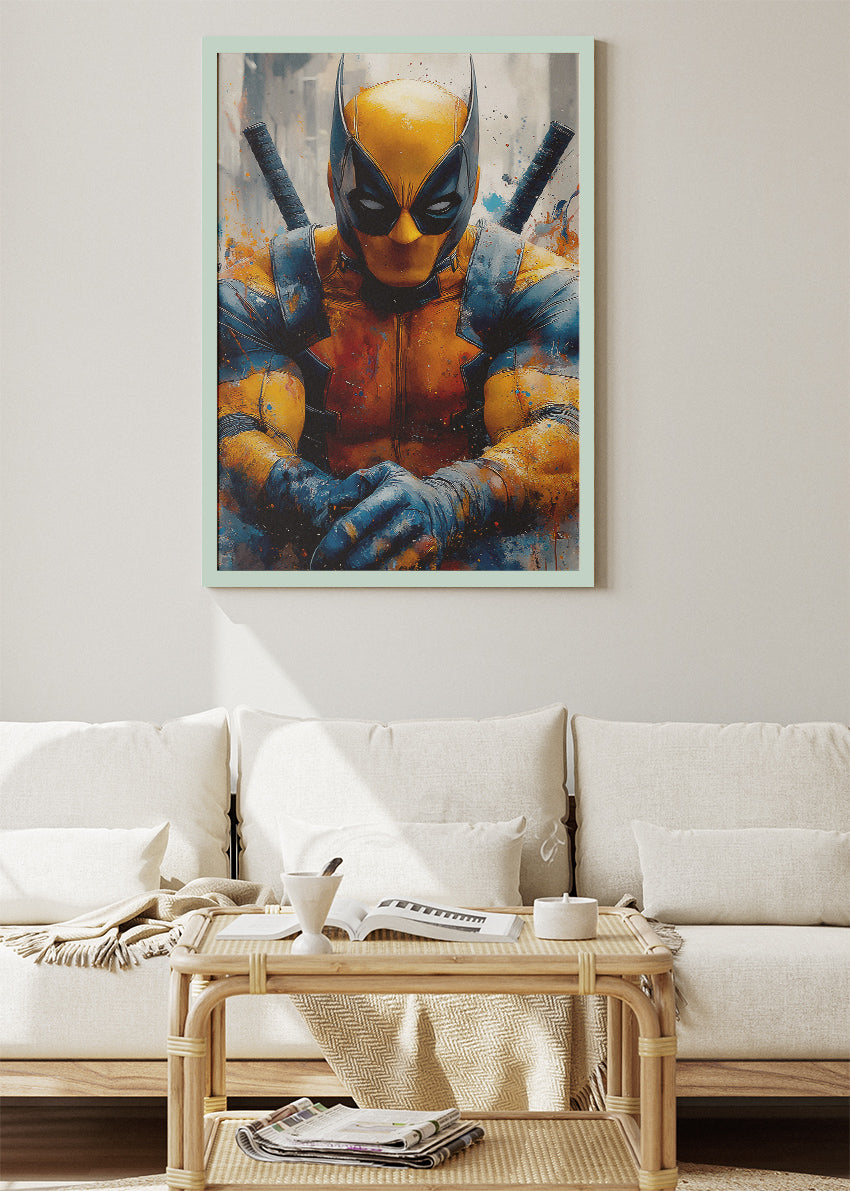 Wolverine – Modern Action Portrait Canvas & Poster Print – AI PRINT LAB