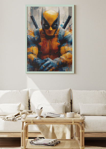 Wolverine – Modern Action Portrait Canvas & Poster Print – AI PRINT LAB