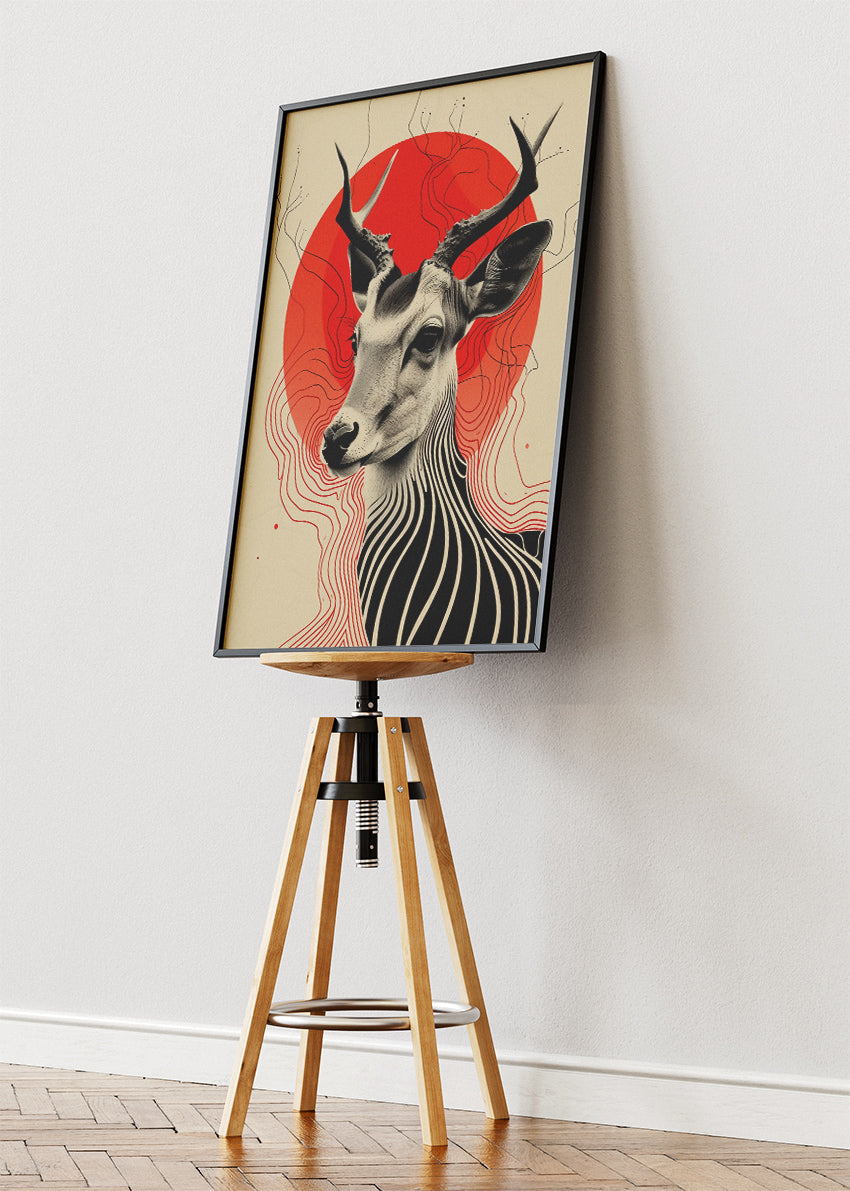 Abstract Antelope Poster & Canvas Print – Modern Wildlife Art