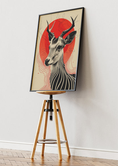 Abstract Antelope Poster & Canvas Print – Modern Wildlife Art