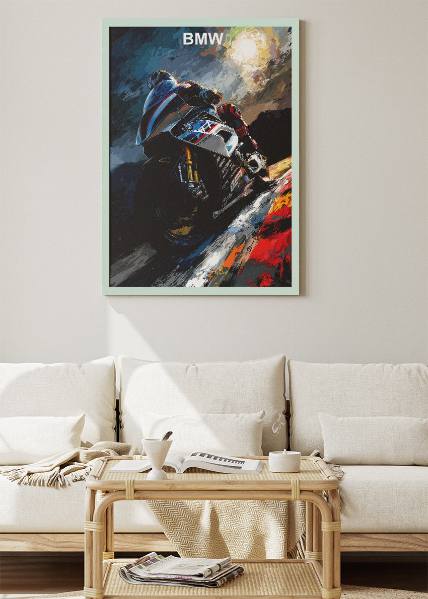 BMW Superbike Racing Wall Art Poster & Canvas