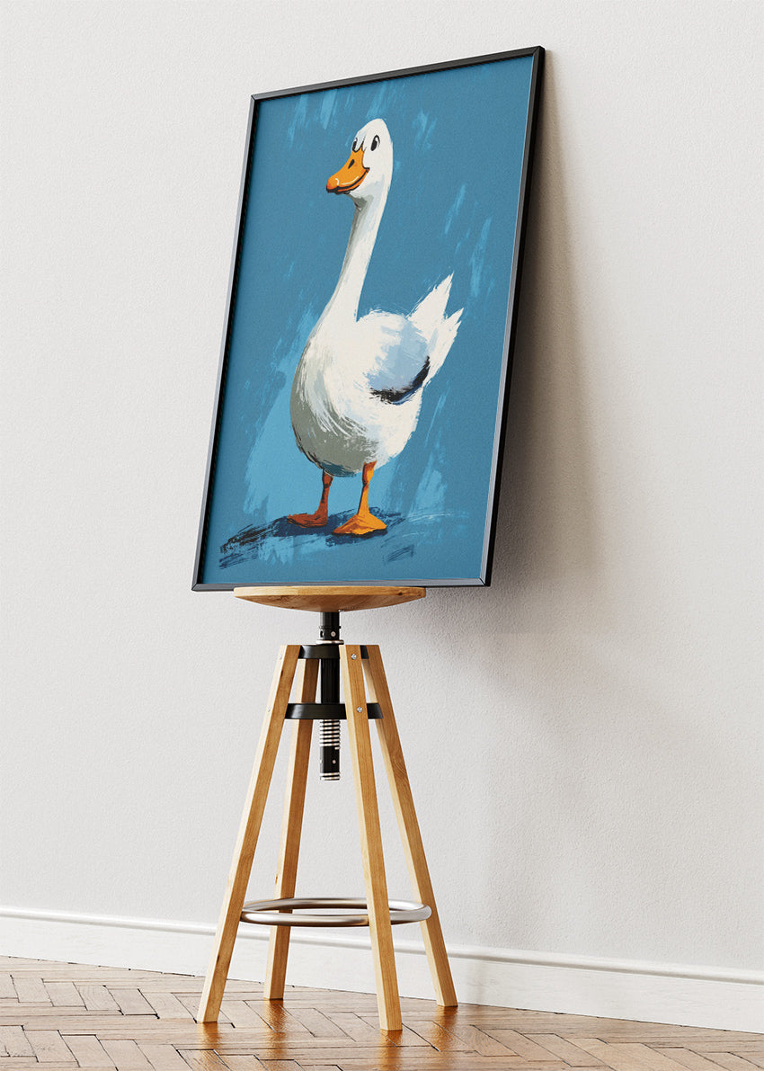 Cute Duck Canvas Print & Poster – Playful Farm Animal Wall Art