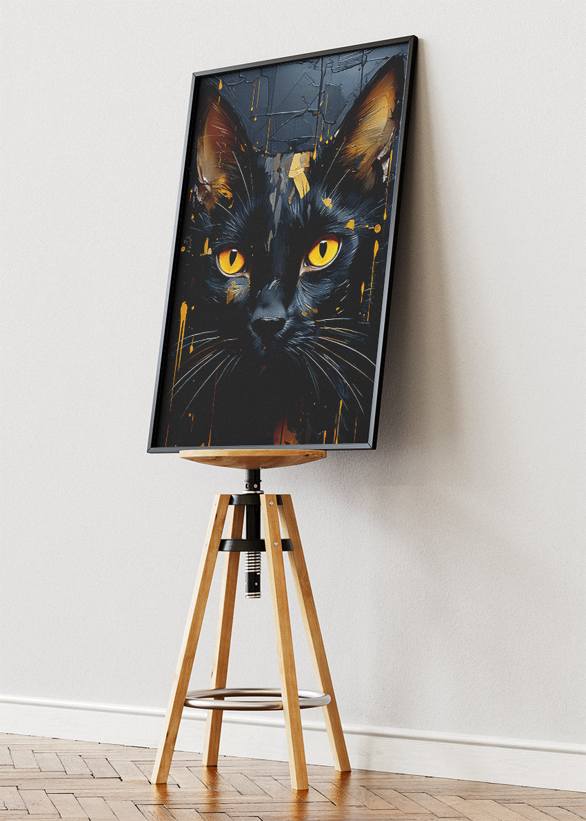 Black Cat Canvas Print & Poster – Luxury Animal Wall Art