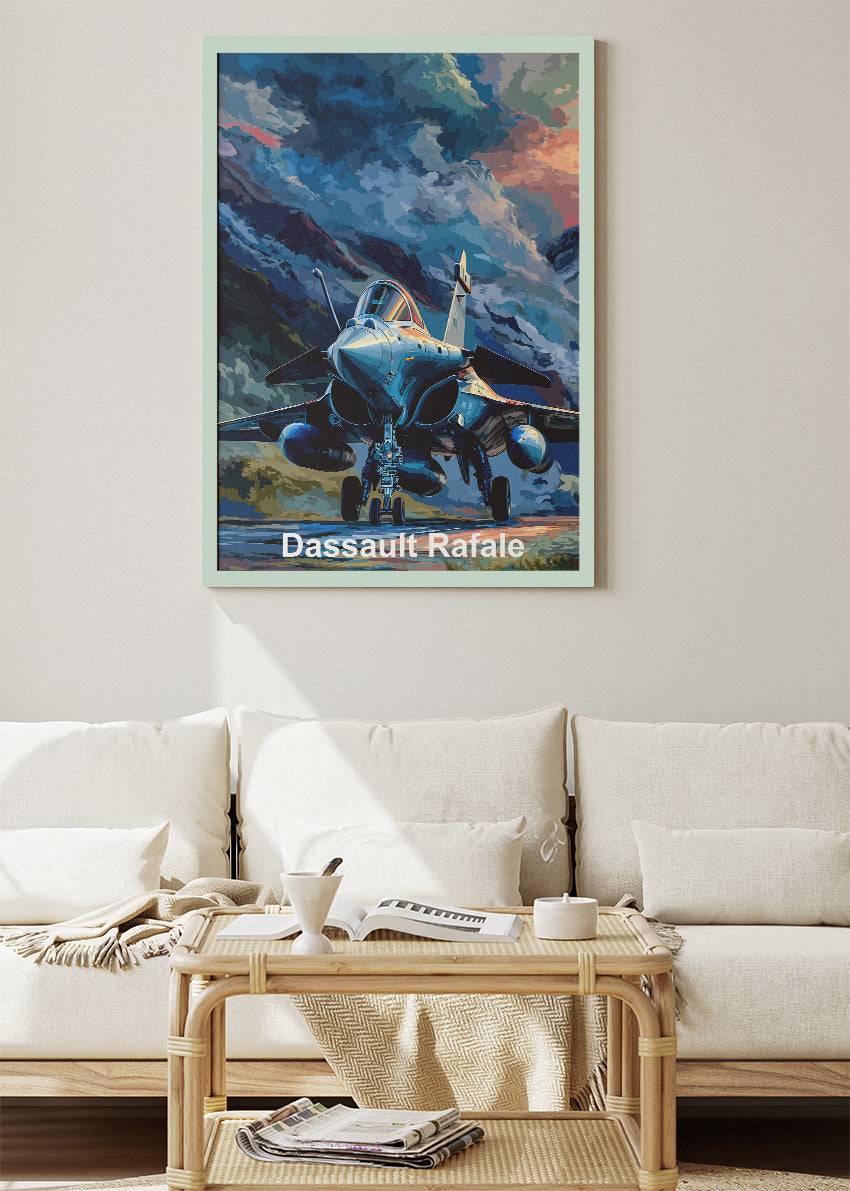 Dassault Rafale Fighter Jet Poster & Canvas Print – Stormy Aviation Art – Aiprintlab