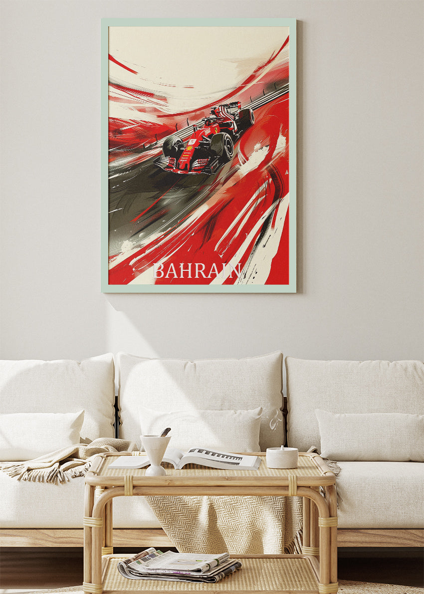Bahrain Formula 1 Wall Art Poster & Canvas | Abstract F1 Racing Speed Print