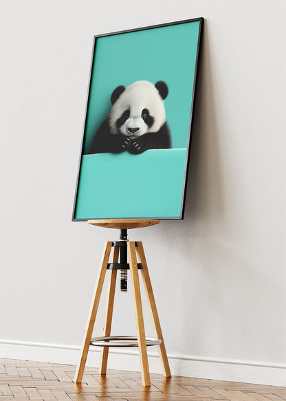 Cute Baby Panda Poster & Canvas Print – Minimalist Animal Art