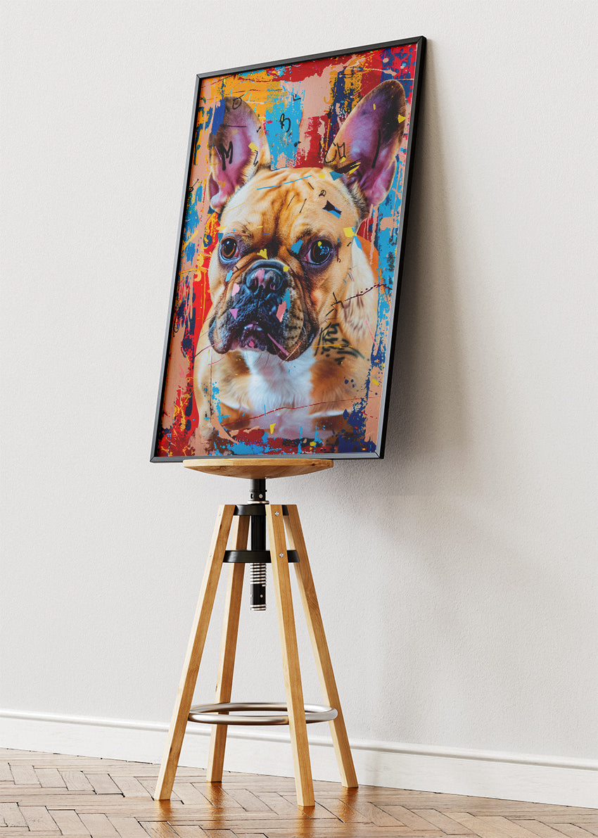 Graffiti French Bulldog Canvas Print & Poster – Urban Pop Art Dog Wall Decor