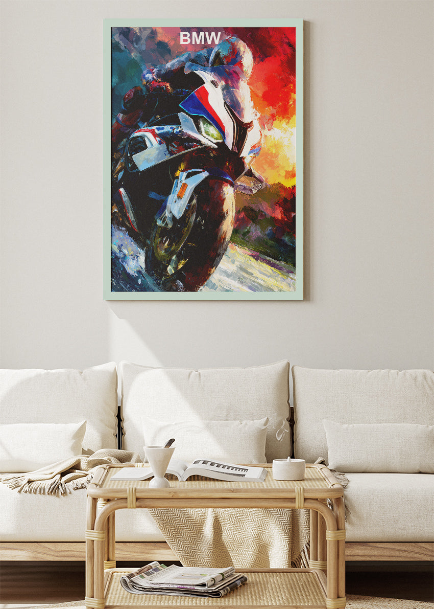 BMW Superbike Racing Wall Art Poster & Canvas