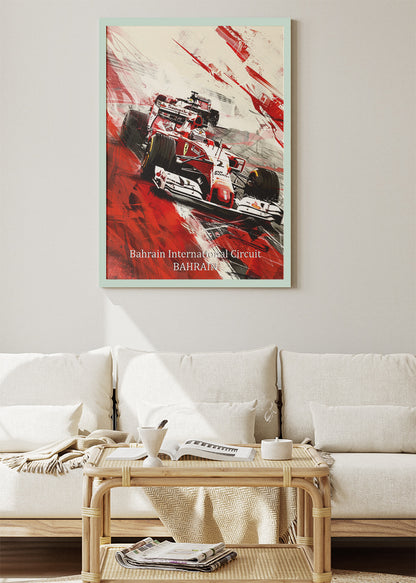 Bahrain International Circuit Formula 1 Wall Art Poster & Canvas | Abstract F1 Racing Print