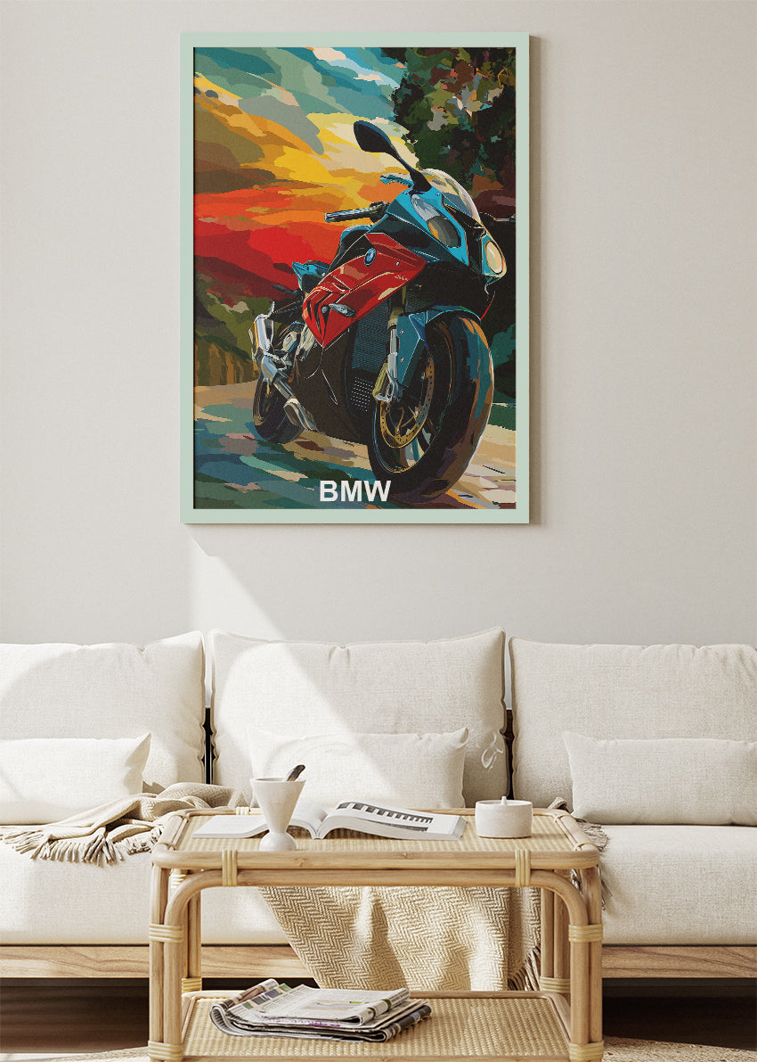 BMW Superbike Performance Art Poster & Canvas
