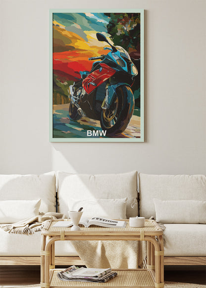 BMW Superbike Performance Art Poster & Canvas