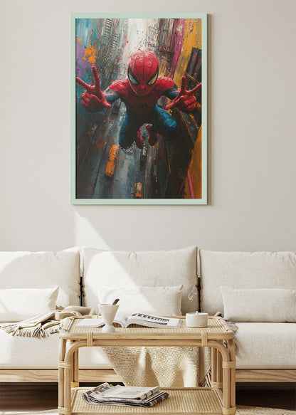 Spider-Man – Urban Vertical Action Canvas & Poster Print – AI PRINT LAB