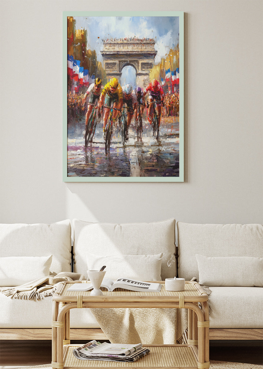 Tour de France Champs-Élysées Cycling Art Print & Canvas – Paris Peloton Finish Wall Art