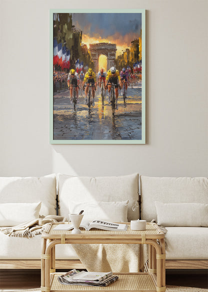Tour de France Arc de Triomphe Sprint Cycling Art Print & Canvas – Paris Champs-Élysées Finish