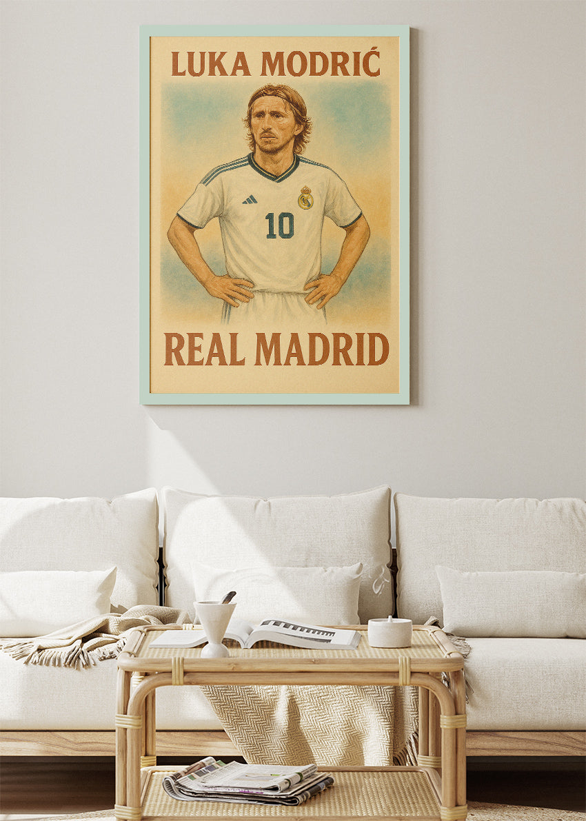 Luka Modrić Real Madrid Football Wall Art | Midfield Maestro Poster & Canvas