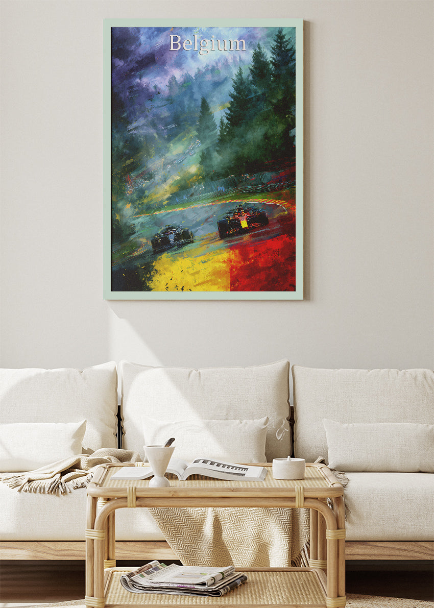 Belgium Formula 1 Poster & Canvas | Spa-Francorchamps Racing Wall Art